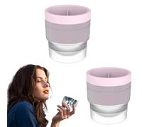 Chiclify Ice Ball Maker Mold,2.5 In Chiclify Ice Ball,Large Round Craft Whisky Ice Balls Reusable Silicone With Lids for Whiskey, Cocktails, Bourbon, And Drinks (2PCS Pink)