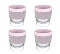 Chiclify Ice Ball Maker Mold, paquete de 4 moldes de bolas de silicona de fusión lenta de 2,4 pulgadas, fáciles de liberar, apilables con diseño de tapa a prueba de fugas para cócteles y whisky (rosa)