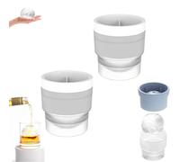 Chiclify Ice Ball, Round Ice Cube Mold, 2.5in Slow Melting Round Ice Cube Mold, Non-bpa Premium Silicone Ice Cube Molds, Easy-Release Sphere Ice Makers, For Bourbon Whiskey, Cocktails (2pcsWhite)