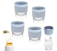 Chiclify Ice Ball, Round Ice Cube Mold, 2.5in Slow Melting Round Ice Cube Mold, Non-bpa Premium Silicone Ice Cube Molds, Easy-Release Sphere Ice Makers, For Bourbon Whiskey, Cocktails (4pcsBlue)
