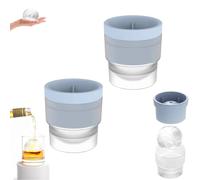 Chiclify Ice Ball, Round Ice Cube Mold, 2.5in Slow Melting Round Ice Cube Mold, Non-bpa Premium Silicone Ice Cube Molds, Easy-Release Sphere Ice Makers, For Bourbon Whiskey, Cocktails (2pcsBlue)