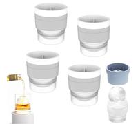 Chiclify Ice Ball, Round Ice Cube Mold, 2.5in Slow Melting Round Ice Cube Mold, Non-bpa Premium Silicone Ice Cube Molds, Easy-Release Sphere Ice Makers, For Bourbon Whiskey, Cocktails (4pcsWhite)