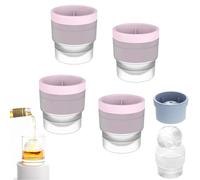 Chiclify Ice Ball, Round Ice Cube Mold, 2.5in Slow Melting Round Ice Cube Mold, Non-bpa Premium Silicone Ice Cube Molds, Easy-Release Sphere Ice Makers, For Bourbon Whiskey, Cocktails (4pcsPink)