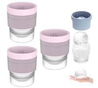 Chiclify - Moldes de bolas de hielo, molde redondo de 2.5 pulgadas de fusión lenta con tapas, moldes de silicona premium sin BPA, máquina de hielo de esfera de fácil liberación para whisky, cócteles
