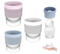 Chiclify - Moldes de bolas de hielo, molde redondo de 2.5 pulgadas de fusión lenta con tapas, moldes de silicona premium sin BPA, máquina de hielo de esfera de fácil liberación para whisky, cócteles