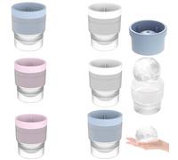 Chiclify - Moldes de bolas de hielo, molde redondo de 2.5 pulgadas de fusión lenta con tapas, moldes de silicona premium sin BPA, máquina de hielo de esfera de fácil liberación para whisky, cócteles
