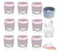Chiclify Moldes de bolas de hielo, molde redondo de 2.5 pulgadas de fusión lenta con tapas, moldes de silicona premium sin BPA, máquina de hielo de esfera de fácil liberación para whisky, cócteles