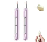 Chiclify Needle Threader, Automatic Needle Threaders For Hand Sewing, Quick Sewing Machine Loop Needle Threaders, Stretchable Remover Needle Threading Tool (2pcs Purple)