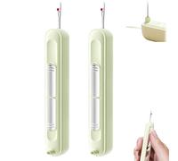 Chiclify Needle Threader, Automatic Needle Threaders For Hand Sewing, Quick Sewing Machine Loop Needle Threaders, Stretchable Remover Needle Threading Tool (2pcs Green)