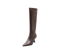 CHICMARK Botas altas con punta en punta para mujer, estilo minimalista, sexy, Forro caliente marrón, 39 EU