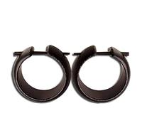 CHICNET Alfiler de madera Creoles hecho a mano redondeado marrón oscuro alfiler de cuerno pequeños pendientes 20mm | cool orgánico unisex pendientes de madera hombres mujeres joyería del oído tribal