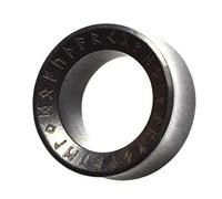 CHICNET Flesh Túnel de madera oscura doble flared runen anillo grabado Plug Expander Dehner alabanza oreja piercing celta vikingo marrón negro mujer hombre 6 mm - 28 mm, Madera