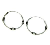 CHICNET Pendientes de plata de ley 925, estilo celta bali, cuerda en forma de S, perlas de perla, bola oxidada, celta, oído oscuro, joyas para mujer, hombre, gótico, 20 mm, Plata de ley