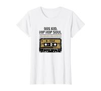 Chico Años 90 Hip Hop Soul Era Dorada Cassette Design Camiseta gráfica económica, Mujer, Blanco, XS