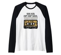 Chico Años 90 Hip Hop Soul Era Dorada Cassette Design Camiseta Manga Raglan