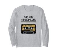Chico Años 90 Hip Hop Soul Era Dorada Cassette Design Manga Larga