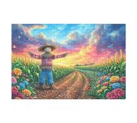 Chico en el Sendero del Campo al Atardecer Rompecabezas 1000 Piezas Cartón para Toda La Familia Juego Compartir Estimulación Cognitiva Regalo Fin De Año Mejor Valorado 1000 PCS