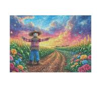 Chico en el Sendero del Campo al Atardecer Rompecabezas 300 Piezas Cartón para Adultos Y Adolescentes para Coleccionistas Decoración Única Hogar Antiestrés Regalo Reyes Magos 300 PCS