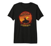 Chico en un Buffalo Sunset - Possum Possee Funny Camiseta Premium