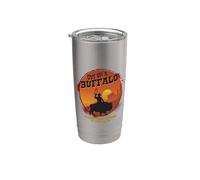 Chico en un Buffalo Sunset - Possum Possee Funny Vaso térmico de acero inoxidable de doble pared