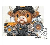 Chico Granjero de Vacas Lindo Rompecabezas 1000 Piezas Cartón Grueso para Adolescentes 12-18, Entrenamiento Cerebral, Diversión De Vacaciones, Regalo Atencioso para Chicos 38x26cm/1000pcs