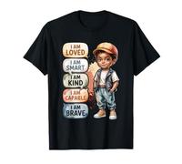 Chico Negro Afirmaciones Positivas Soy Amado Inteligente Amable Valiente Camiseta