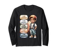 Chico Negro Afirmaciones Positivas Soy Amado Inteligente Amable Valiente Manga Larga
