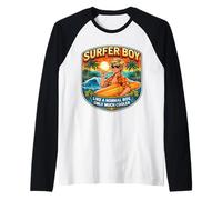 Chico Surfista como un Chico Normal, Solo Que más Guay surfeando niños Divertidos Camiseta Manga Raglan