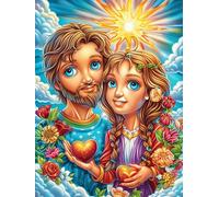 Chico y Chica con Corazones en un Cielo mágico Puzzle 300 Piezas Papel Mayores Animales y Plantas Terapia Ocupacional para Relajarse Entretenimiento Sin Pantalla Más Vendido Regalo O