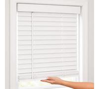 CHICOLOGY Persianas de Madera Artificial, estores de Madera, para Ventanas, persianas y persianas, para casa, 99 cm de Ancho x 183 cm de Alto, Color Blanco