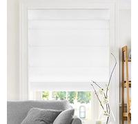 Chicology Persianas Romanas inalámbricas, Tela, Nieve Belga (privacidad y Filtro de luz), 91,6 cm de Ancho x 1,6 cm de Alto