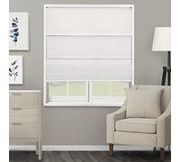 CHICOLOGY Persianas romanas para ventanas, tratamientos de ventana, persianas de ventana para el hogar, 35 pulgadas de ancho x 72 pulgadas de alto, color ultra blanco Ridgewood (privacidad y filtro de