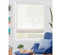 CHICOLOGY Tonos Romanos inalámbricos Tela Moderna Cascada Ventana Ciego Tratamiento, 36 "W X 64 "H, Blanco Pacífico (Semi-Sheer/Filtro de luz)