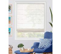 CHICOLOGY Tonos Romanos inalámbricos Tela Moderna Cascada Ventana Tratamiento Ciego, 31 "W X 64 "H, Blanco Pacífico (Semi-Sheer/Filtro de luz)