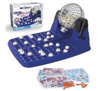 Chicos - Bingo Lotería automática con 72 cartones | Bingo Juego de Mesa Adulto e Infantil | 90 Bolas imborrables y fichas de Juego de Colores | Bombo con extracción automática (20905)