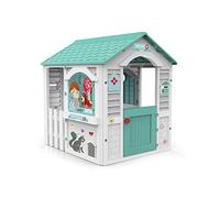 Chicos - Centro Veterinario | Casita Infantil Exterior e Interior | Incluye 11 Utensilios de Veterinario | a Partir de 24 Meses, Color Blanca y Turquesa (89619)