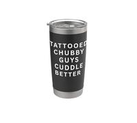 Chicos Gorditos Tatuados Abrazar Mejor Divertido Tatuaje Hombres Humor Vaso térmico de acero inoxidable de doble pared