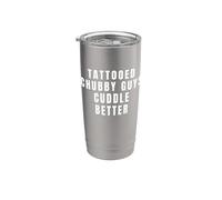 Chicos Gorditos Tatuados Abrazar Mejor Divertido Tatuaje Hombres Humor Vaso térmico de acero inoxidable de doble pared