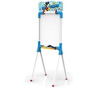 Chicos - Pizarra Infantil Mickey Mouse 2 en 1 | Pizarra con Caballete, Incluye 10 Tizas, Rotulador Borrable, Paño y Plantilla de Mickey | a partir de 3 4 5 Años (53009)