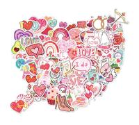 Chicpant 100 Piezas Pegatinas Aesthetic Stickers Rosas Face Stickers Heart Pegatinas de San Valentín Pegatina Tema Amor Adorno para Tarjeta de San Valentín Journal Album de Recortes