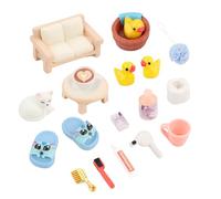 Chicpant 18 Piezas Accesorios para Cuarto de Baño Casa de Muñecas Miniaturas para Casa de Muñecas Accesorios de Gnomos (Baño)