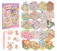 Chicpant 46 Pcs Crea Tus Pegatinas 3D Sticker Book Libro De Pegatinas