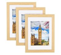 Chicpant Juego De 3 Marco a4 Cm Color Madera Picture Frame 21 x 29,7 Cm Se Puede Colocar sobre Una Superficie O Colgar para Posters Puzzle Fotografías Pinturas
