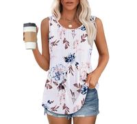 Chicrise Tshirt Mujer Verano Sin Mangas Camiseta Estampado Floral Tunica Elegante Trendyol Blanco Grande 42-44