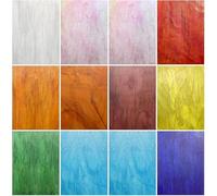 CHICSHIS Paquete de 10 hojas de vidrieras semitransparentes para artistas de mosaicos, principiantes y entusiastas del bricolaje, 4 x 6 pulgadas, azulejos de vidrio coloridos para manualidades,