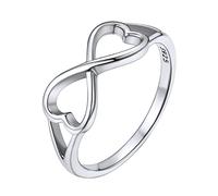 ChicSilver Anillo Mujer Banda Fina Símbolo Infinito Amor Eterno Anillo Minimalista Plata de Ley 925 Joyería Moderna Anillo Alianza Pareja Regalo Día Valentín