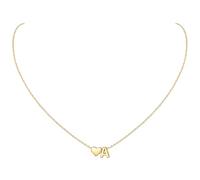ChicSilver Colgante Letra A Dorada Corazón Collar Inicial Plata de Ley 925 Mujer Oro 18K Regalo Romántico Novia Pareja Joyería Deliciosa Cumpleaños Valentín