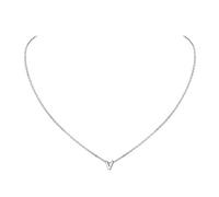 ChicSilver colgante mujer letra v Mayúscula Pequeña Collar Delicado Madre Cadena Hipoalergénica Plata de Ley 925 Regalo Cumpleaños