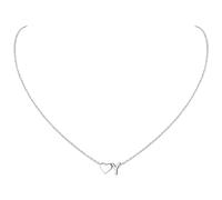 ChicSilver Colgante Mujer Letra Y Plata de Ley 925 Collar Corazón Romántico Cadena Hipoalergénica Chapado en Oro Blanco Joyería Simple Básico Nombre
