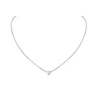 ChicSilver Collar Corazón Plata Mujer Joven Colgante Inicial 26 Letras Primeras N Plata de Ley 925 Cadena Hipoalergénica Oro Blanco Joyería De Moda Pareja